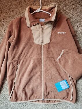 New Nwt Tags Women Columbia Zip Fleece Jacket L Brown Sequoia Grove L Lg